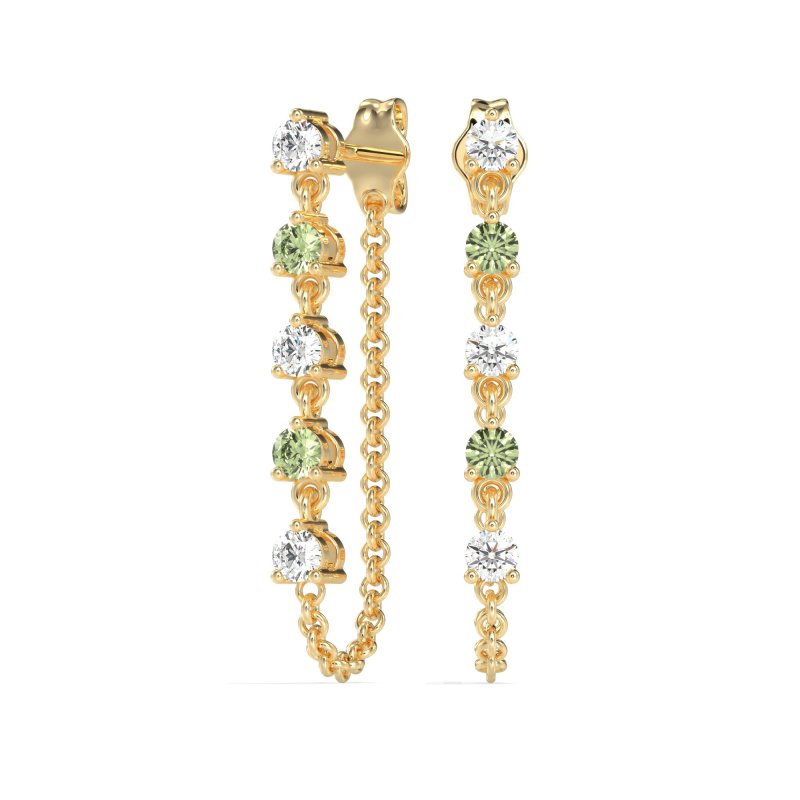 Dangling Chain Stud Drop Earrings