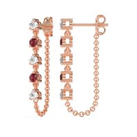 Dangling Chain Stud Drop Earrings