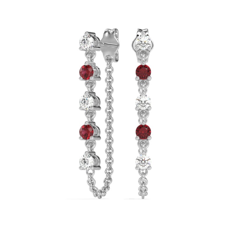 Dangling Chain Stud Drop Earrings
