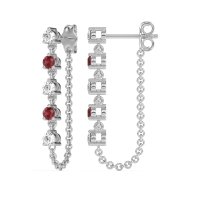 Dangling Chain Stud Drop Earrings