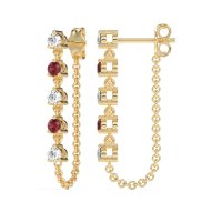 Dangling Chain Stud Drop Earrings