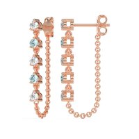 Dangling Chain Stud Drop Earrings