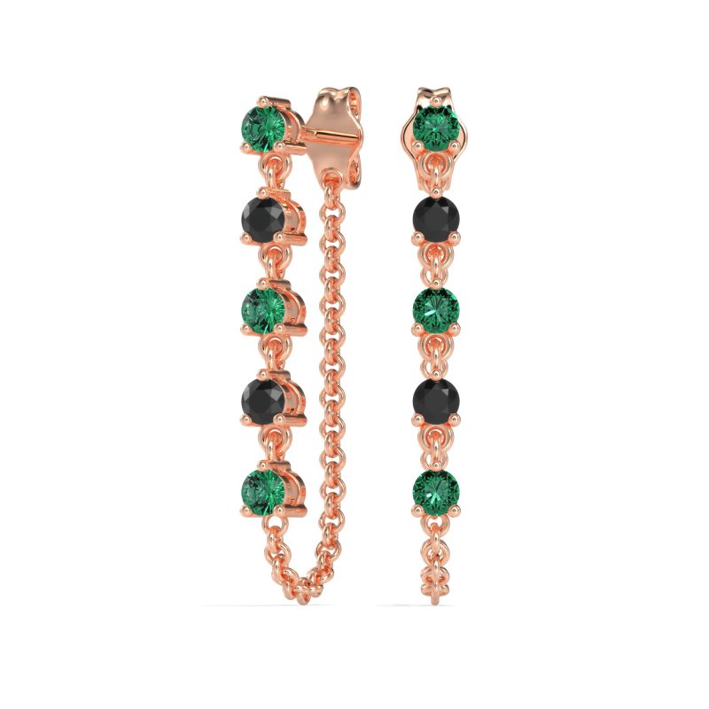 Dangling Chain Stud Drop Earrings