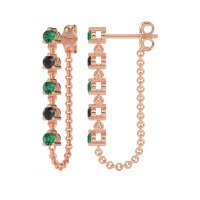 Dangling Chain Stud Drop Earrings