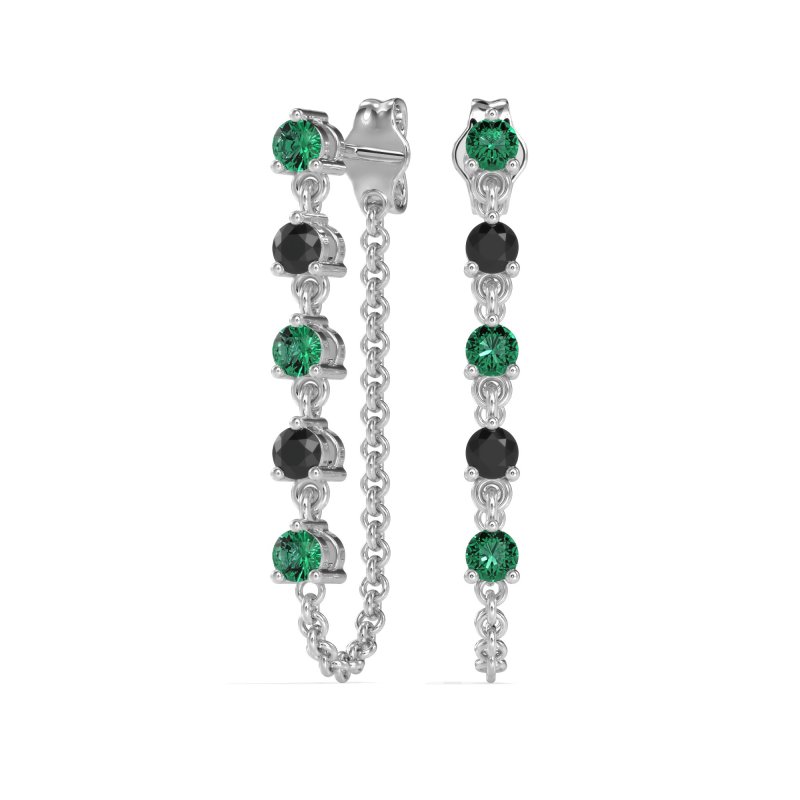 Dangling Chain Stud Drop Earrings