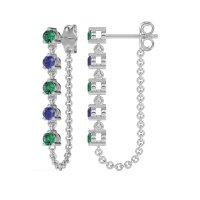 Dangling Chain Stud Drop Earrings