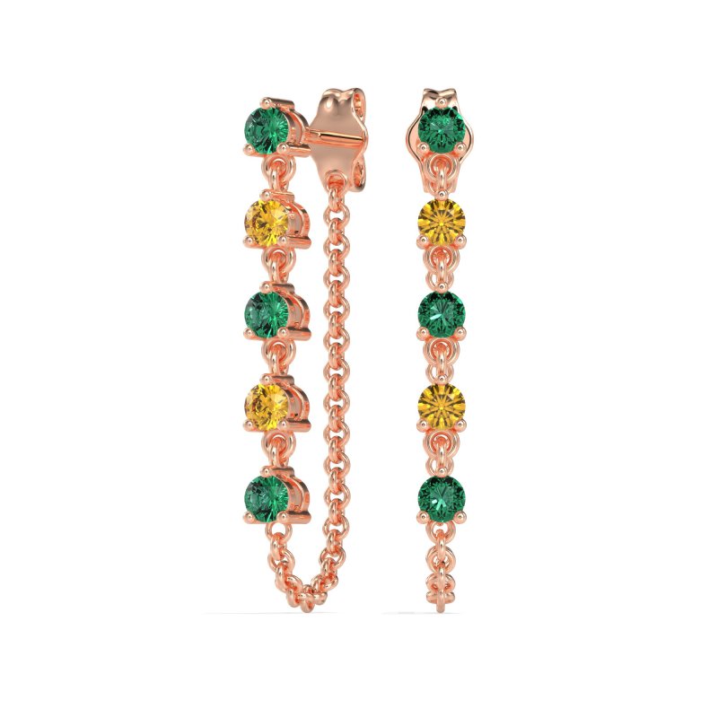 Dangling Chain Stud Drop Earrings