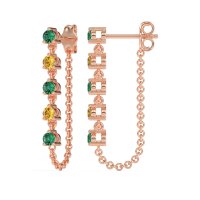 Dangling Chain Stud Drop Earrings