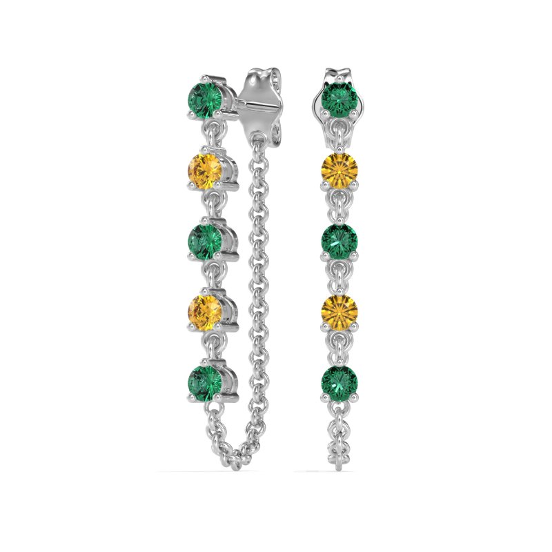 Dangling Chain Stud Drop Earrings