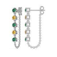 Dangling Chain Stud Drop Earrings