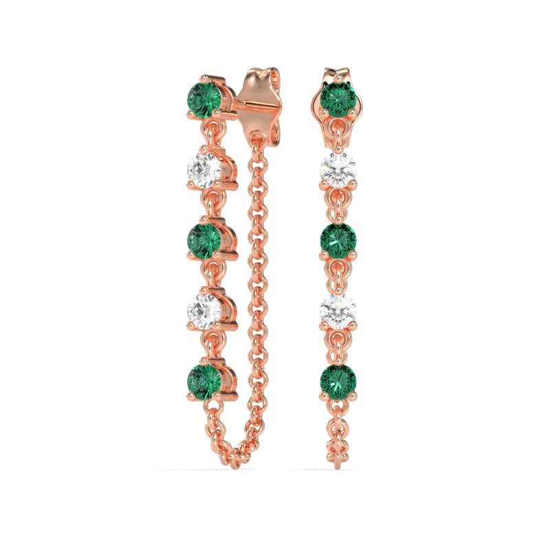 Dangling Chain Stud Drop Earrings