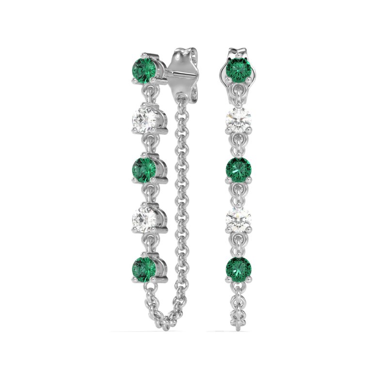 Dangling Chain Stud Drop Earrings