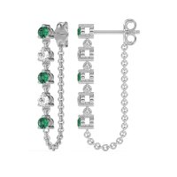 Dangling Chain Stud Drop Earrings