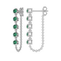 Dangling Chain Stud Drop Earrings