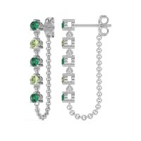 Dangling Chain Stud Drop Earrings