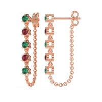 Dangling Chain Stud Drop Earrings