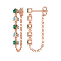 Dangling Chain Stud Drop Earrings