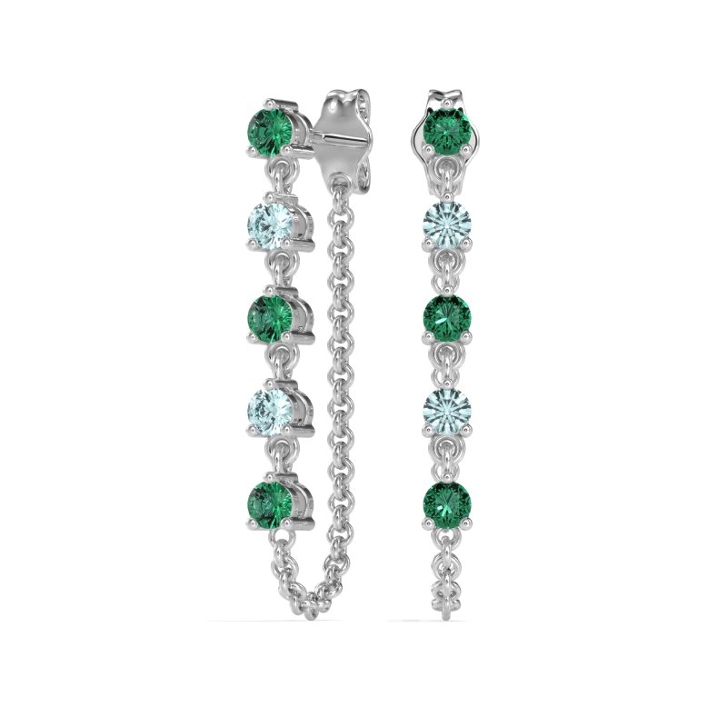 Dangling Chain Stud Drop Earrings