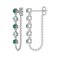 Dangling Chain Stud Drop Earrings