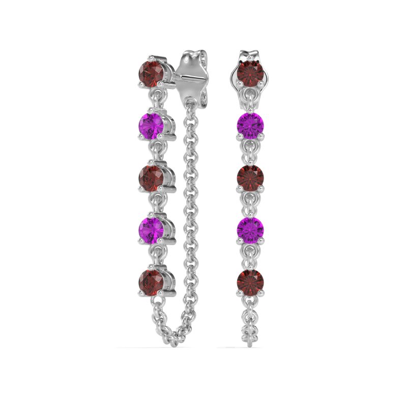Dangling Chain Stud Drop Earrings