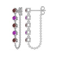 Dangling Chain Stud Drop Earrings
