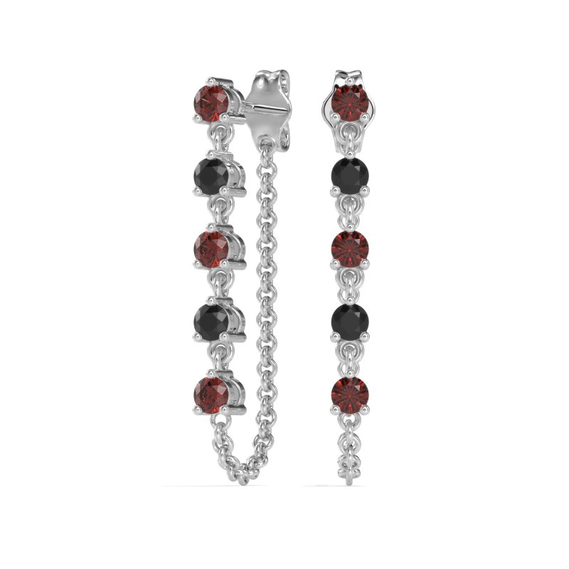 Dangling Chain Stud Drop Earrings