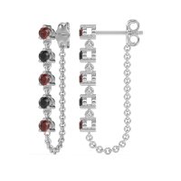 Dangling Chain Stud Drop Earrings
