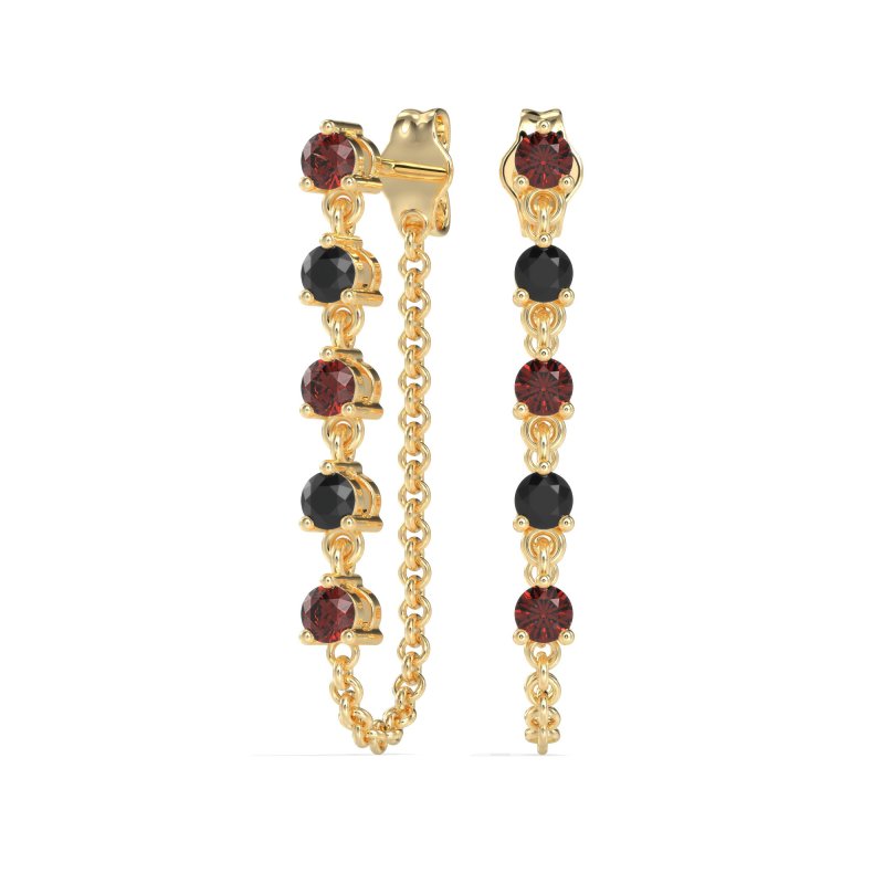 Dangling Chain Stud Drop Earrings