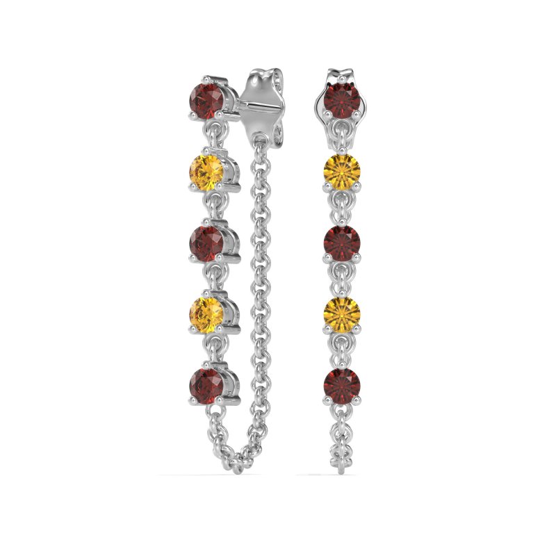 Dangling Chain Stud Drop Earrings