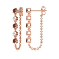 Dangling Chain Stud Drop Earrings