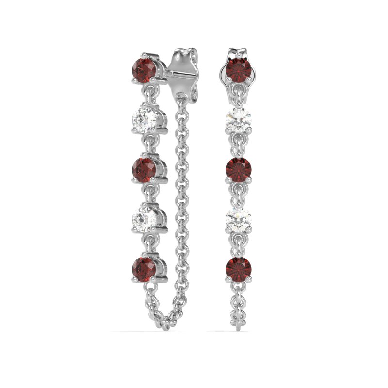 Dangling Chain Stud Drop Earrings