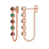 Dangling Chain Stud Drop Earrings