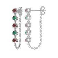 Dangling Chain Stud Drop Earrings