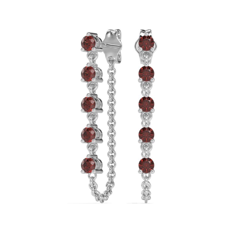 Dangling Chain Stud Drop Earrings