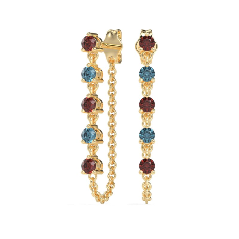 Dangling Chain Stud Drop Earrings