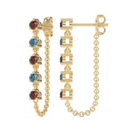 Dangling Chain Stud Drop Earrings