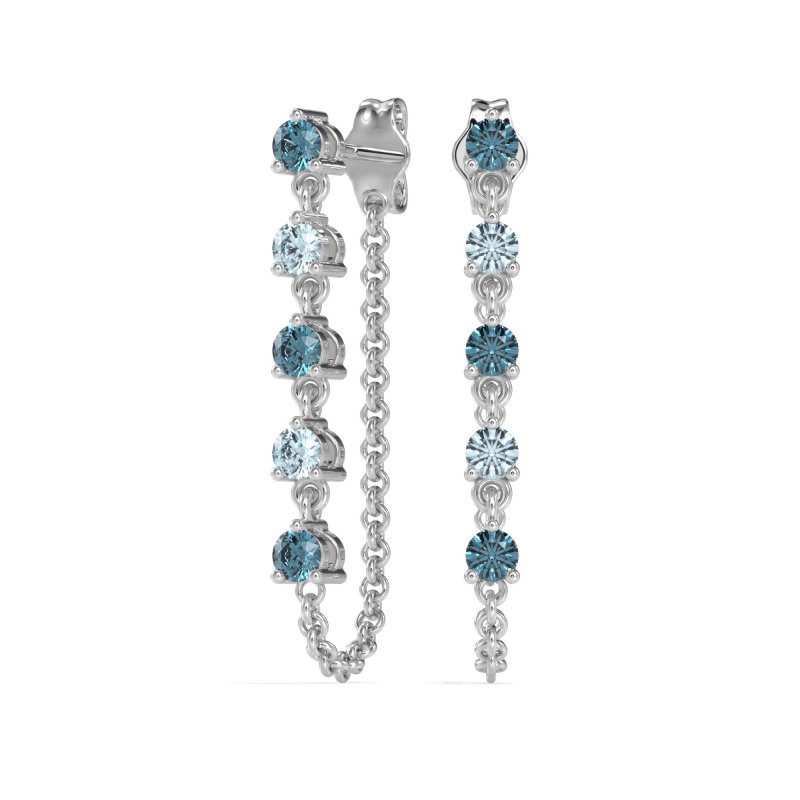 Dangling Chain Stud Drop Earrings