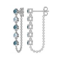 Dangling Chain Stud Drop Earrings