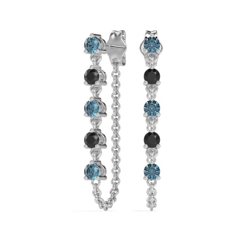 Dangling Chain Stud Drop Earrings