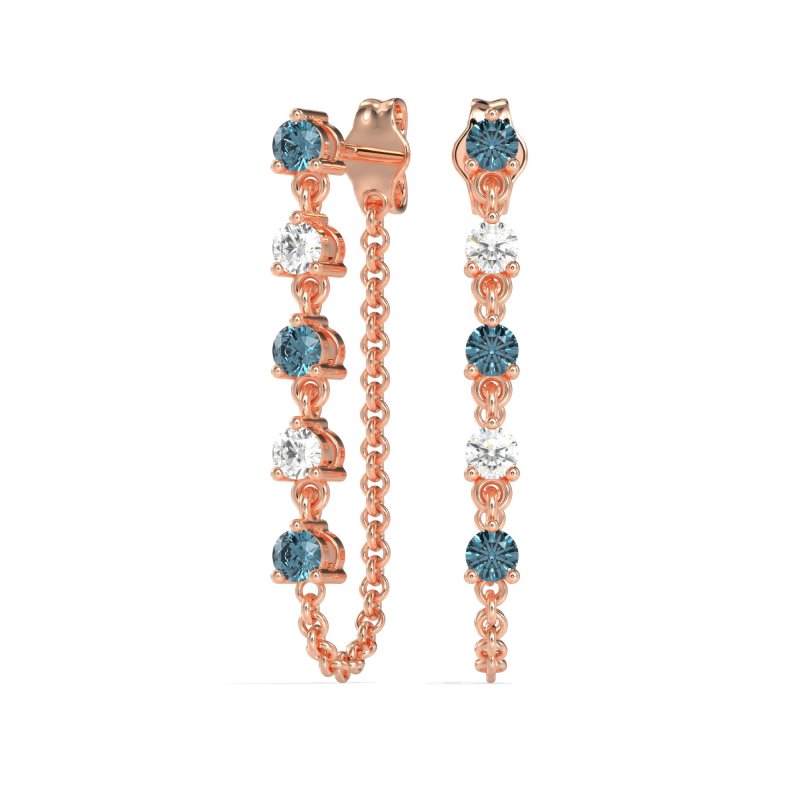 Dangling Chain Stud Drop Earrings