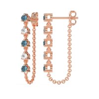 Dangling Chain Stud Drop Earrings