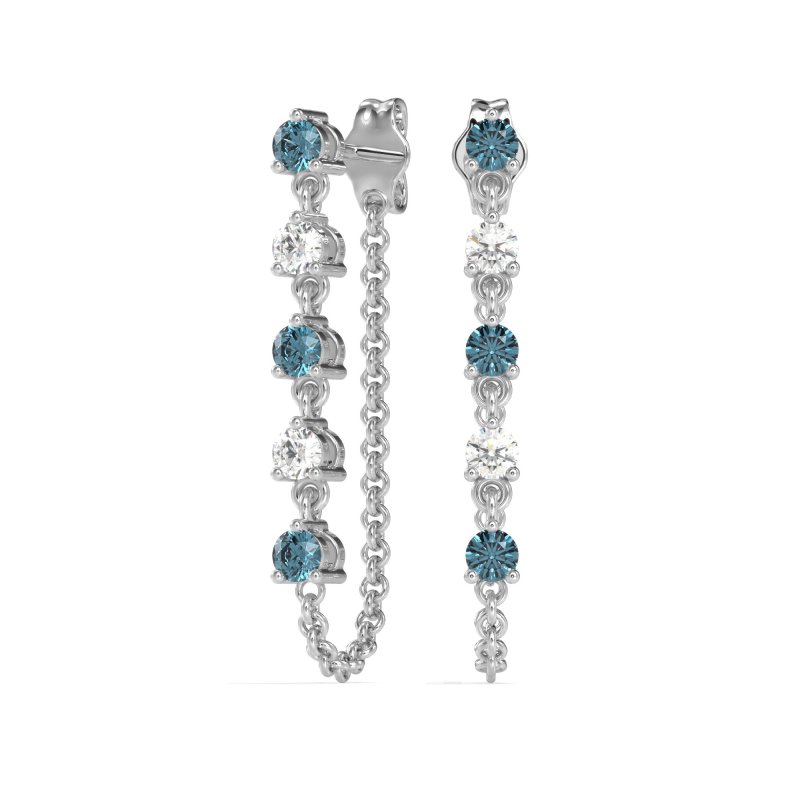 Dangling Chain Stud Drop Earrings