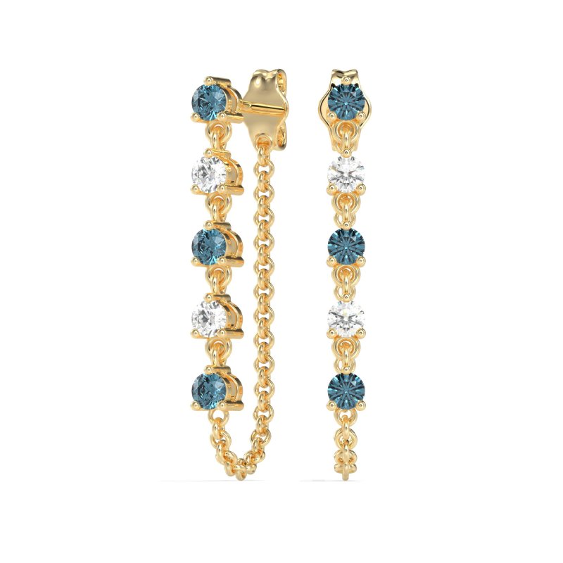 Dangling Chain Stud Drop Earrings