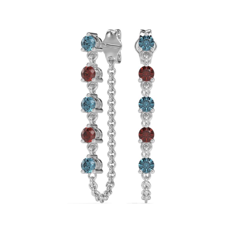 Dangling Chain Stud Drop Earrings