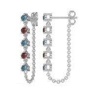 Dangling Chain Stud Drop Earrings