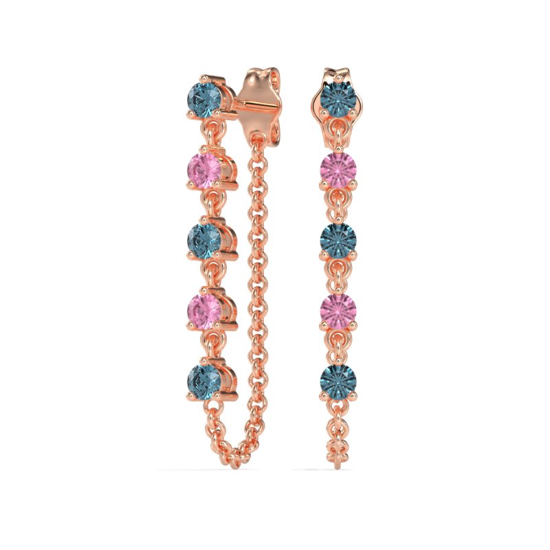 Dangling Chain Stud Drop Earrings