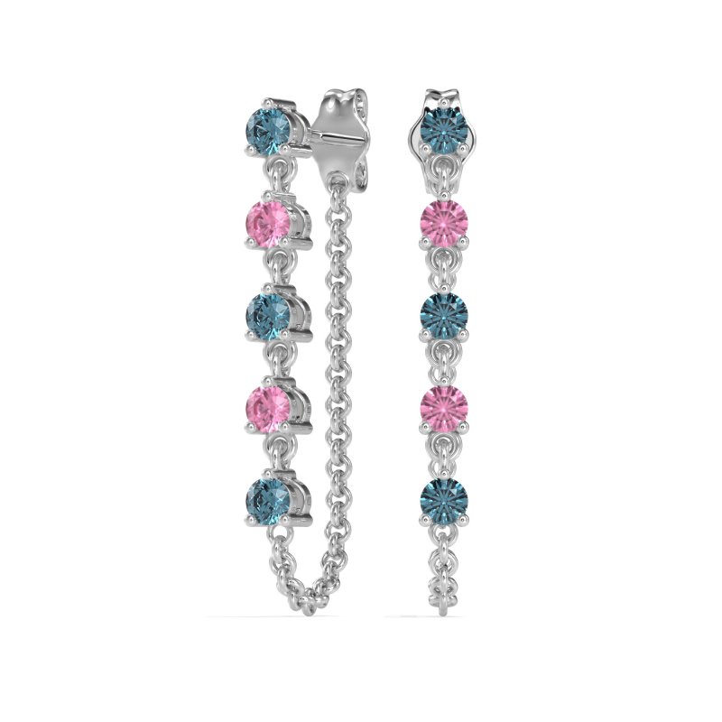 Dangling Chain Stud Drop Earrings