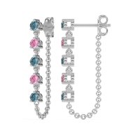 Dangling Chain Stud Drop Earrings