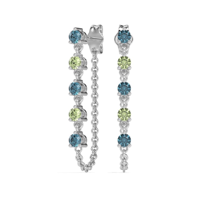 Dangling Chain Stud Drop Earrings