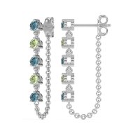 Dangling Chain Stud Drop Earrings